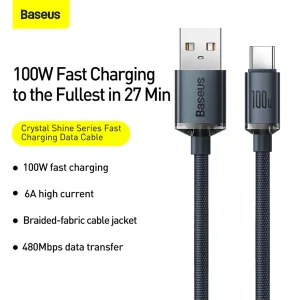 کابل تبدیل USB به USB-C بیسوس مدل CAJY000401 طول 1.2 متر