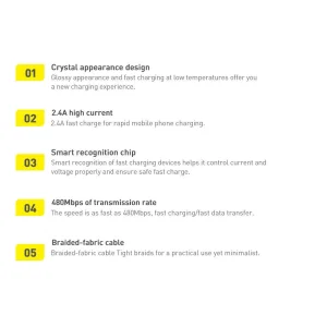 کابل تبدیل USB به لایتنینگ باسئوس مدل CAJY000001 طول 1.2 متر