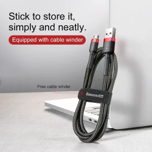 کابل تبدیل USB به microUSB باسئوس مدل CAMKLF-H91 طول 3 متر