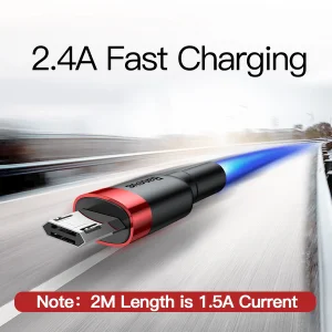 کابل تبدیل USB به microUSB باسئوس مدل CAMKLF-H91 طول 3 متر