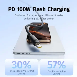 کابل USB-C بیسوس مدل Silicone Pro Magnetic 100W طول 1 متر