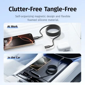 کابل USB-C بیسوس مدل Silicone Pro Magnetic 100W طول 1 متر
