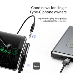 مبدل USB-C به AUX/USB-C باسئوس مدل l41