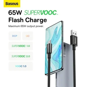 کابل تبدیل USB به USB-C باسئوس مدل Superior Series 65W طول 2 متر