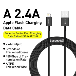 کابل تبدیل USB به لایتنینگ باسئوس مدل CALYS-A01 طول 1.5 متر