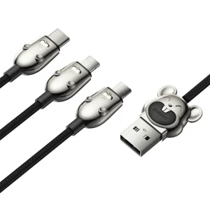 کابل تبدیل USB به USB-C / microUSB / لایتنینگ باسئوس مدل CAMLT-MU01 طول 1.2 متر