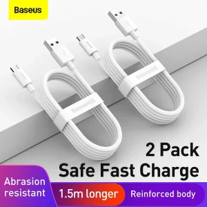 کابل تبدیل USB به MicroUSB باسئوس مدل TZCAMZJ-02 طول 1.5 متر بسته 2 عددی