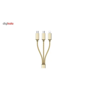 کابل تبدیل USB به MicroUSB و لایتنینگ الدینیو مدل LC85 3 In 1 به طول 1.2 متر