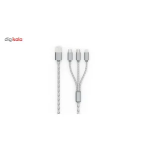 کابل تبدیل USB به MicroUSB و لایتنینگ الدینیو مدل LC85 3 In 1 به طول 1.2 متر