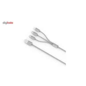 کابل تبدیل USB به MicroUSB و لایتنینگ الدینیو مدل LC85 3 In 1 به طول 1.2 متر