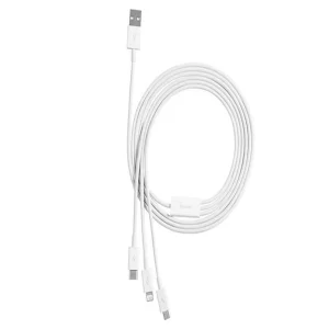 کابل تبدیل USB به microUSB / لایتنینگ / USB-C باسئوس مدل CAMLTYS-02 طول 1.5 متر