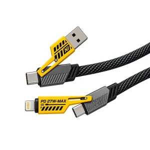 کابل تبدیل USB به لایتنینگ/USB-C بیسوس مدل 65w/27w طول 1.2 متر