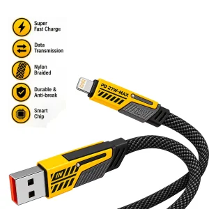 کابل تبدیل USB به لایتنینگ/USB-C بیسوس مدل 65w/27w طول 1.2 متر