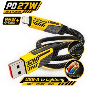 کابل تبدیل USB به لایتنینگ/USB-C بیسوس مدل 65w/27w طول 1.2 متر