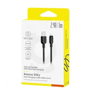 کابل تبدیل USB به لایتنینگ بیسوس مدل Silky Series 2.4A طول 1 متر