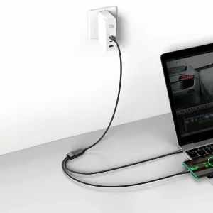 کابل تبدیل 1 به 2 USB-C باسئوس مدل CA1T2-C01 طول 1.5 متر