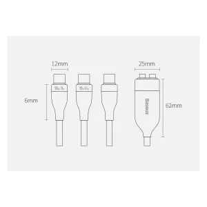 کابل تبدیل 1 به 2 USB-C باسئوس مدل CA1T2-C01 طول 1.5 متر
