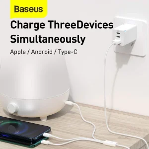 کابل تبدیل USB به microUSB/USB-C /لایتنینگ باسئوس مدل CAMLTYS_02 طول 1.5 متر
