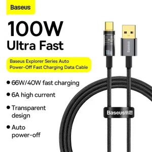 کابل تبدیل USB به USB-C بیسوس مدل Explorer CATS000301 به طول 2 متر