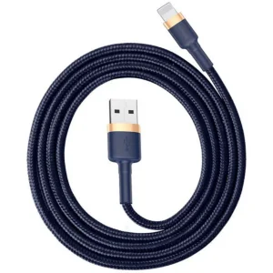 کابل تبدیل USB به لایتنینگ باسئوس مدل Calklf Blue Gold 2.4A طول 1 متر