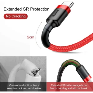 کابل تبدیل USB به USB-C بیسوس مدل CATKLF-B09 Rapid Charge Cafule طول 1 متر