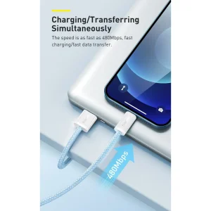 کابل تبدیل USB به لایتنینگ باسئوس مدل CALD000516 طول 2 متر