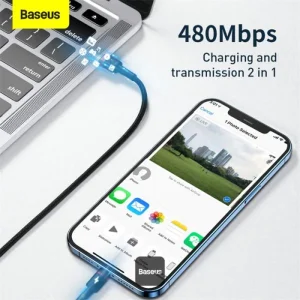 کابل تبدیل USB-C به لایتنینگ باسئوس مدل CATLKLF-91 طول 1 متر