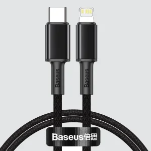 کابل تبدیل USB-C به لایتنینگ باسئوس مدل High Density 20W طول ۱ متر