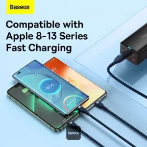 کابل تبدیل USB/USB-C به USB-C / microUSB / لایتنینگ بیسوس مدل Flash Series II CB000003 100W طول 1.2 متر