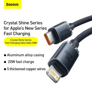 کابل USB-C به لایتنینگ باسئوس مدل Crystal Shine New Pack طول 1.2 متر