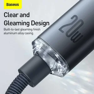 کابل USB-C به لایتنینگ باسئوس مدل Crystal Shine New Pack طول 1.2 متر