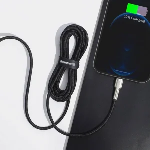 کابل تبدیل USB-C به لایتنینگ بیسوس مدل CATLJK-01 Zinc Alloy PD20W طول 25 سانتی متر