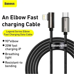 کابل تبدیل USB-C به لایتنینگ باسئوس مدل CATLCS طول 2 متر