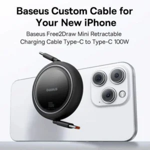 کابل USB-C  بیسوس مدل Free2Draw Mini Retractable 100W طول 1 متر