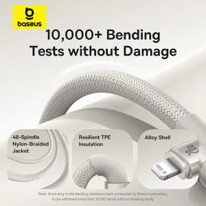کابل تبدیل USB-C به لایتنینگ بیسوس مدل Titanium Series 20W طول 2 متر