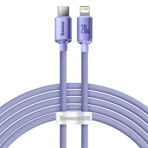 کابل تبدیل USB-C به لایتنینگ بیسوس مدل Crystal Shine New Pack طول 2 متر
