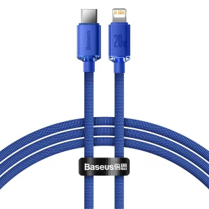 کابل تبدیل USB-C به لایتنینگ بیسوس مدل Crystal Shine New Pack طول 2 متر
