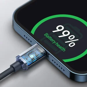 کابل تبدیل USB-C به لایتنینگ بیسوس مدل Crystal Shine New Pack طول 2 متر