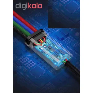 کابل تبدیل USB به لایتنینگ و MicroUSB و USB-C باسئوس مدل 4in1 به طول 120 سانتی متر