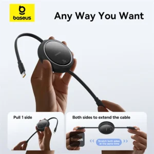 کابل تبدیل USB-C به لایتنینگ بیسوس مدل Free2Pull 20W طول 1 متر