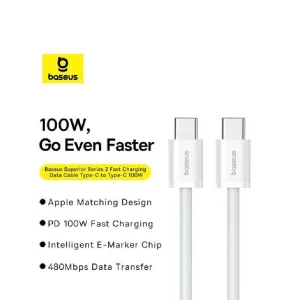 کابل تبدیل USB-C بیسوس مدل 03-Superior 2 P10365200211 طول 1 متر