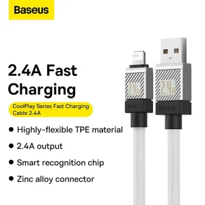 کابل تبدیل USB به لایتنینگ بیسوس مدل CoolPlay Series Fast طول 1 متر