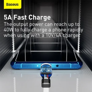کابل تبدیل USB به USB-C باسئوس مدل Wisdom Data Cable 40W طول 1.5 متر بسته 2 عددی