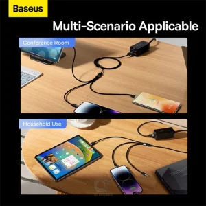 کابل تبدیل USB به لایتنینگ/USB-C/microUSB باسئوس مدل Star Speed طول 1.2 متر