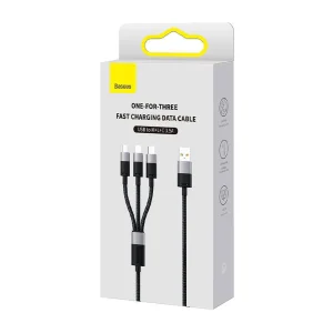 کابل تبدیل USB به لایتنینگ/USB-C/microUSB باسئوس مدل Star Speed طول 1.2 متر