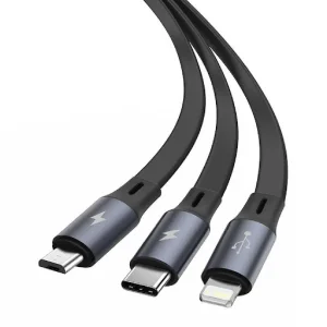 کابل تبدیل USB به لایتنینگ/USB-C/microUSB باسئوس مدل Star Speed طول 1.2 متر