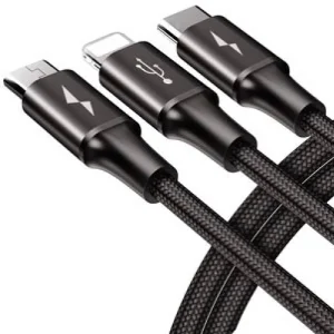 کابل تبدیل USB به لایتنینگ/USB-C/microUSB باسئوس مدل Star Speed طول 1.2 متر