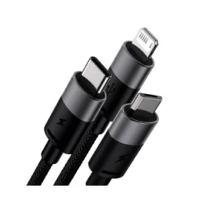کابل تبدیل USB به لایتنینگ/USB-C/microUSB باسئوس مدل Star Speed طول 1.2 متر