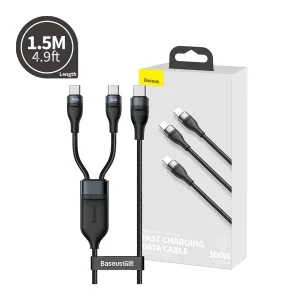 کابل تبدیل USB-C به USB-C باسئوس مدل Fast Charging-100W طول 1.5 متر