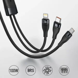 کابل تبدیل USB-C به USB-C باسئوس مدل Fast Charging-100W طول 1.5 متر
